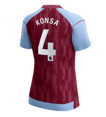 Aston Villa Ezri Konsa #4 Primera Equipación Mujer 2023-24 Manga Corta